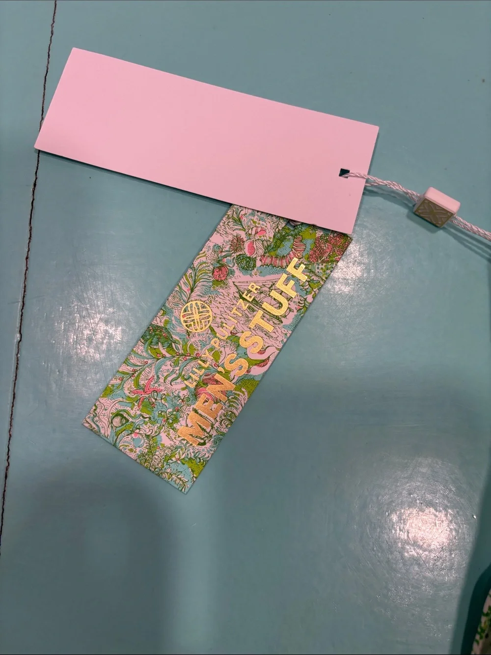 Lilly Pulitzer Pink & Green Nautical Print Men's Swim Trunks